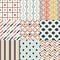 Set of colorful mid century geometric seamless patterns for interior design.