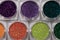 Set of colorful nail makeup glitter