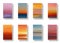 Set of colorful paper sunset and sunrise sea cards. Abstract blurred textured gradient mesh color backgrounds