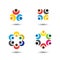 Set of colorful people icons in circle - vector concept school,
