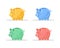 Set of colorful piggy banks. Financial symbol. Save money concept. Investments in future. Banking or business services