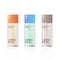 Set colorful plastic bottles for cosmetic cream realistic packages collection beauty spa products natural cosmetology