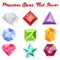 Set of colorful precious gem icons in flat style