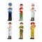 Set of colorful profession man flat style icons