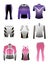 Set of colorful professional sport clothes, for running or indoor training