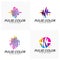 Set of Colorful Pulse Logo minimalist vector, Colorful Pulse Icon Template, Creative design