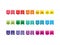 Set of colorful rainbow spectrum new pins vector graphic illustration template isolated on white background
