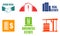 Set colorful real estate icons