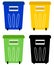 Set of colorful recycle bins