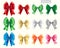 Set of colorful ribbon tied bows in vector format