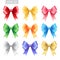 Set of colorful ribbon tied bows in vector format