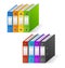 Set of colorful ring binders rainbow