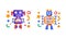 Set of Colorful Robots, Service Chatbots, Artificial Intelligence Concept Flat Vector Illustration