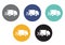 Set of colorful round buttons with moving truck icon - vector suitable for e-shop