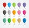 Set of colorful rubber balloon vector
