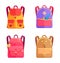 Set of Colorful Rucksacks for Girls or Boys Vector