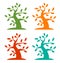 Set of Colorful Season Tree Bold icons