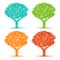 Set of Colorful Season Tree pixel icons