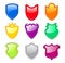 Set of colorful shield icons