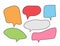 Set of colorful speech bubbles. Group of colored blank stickers.