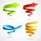 Set of colorful spiral arrows 3D