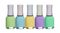 Set of colorful spring pastel nail polishes isolated on white