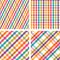 Set of colorful striped seamless patterns