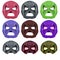 Set of Colorful Superhero Mask