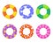 Set colorful swim rings icon isolated on white background.