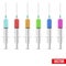 Set of colorful syringes. Vector.