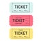 A set of colorful tickets. Ticket templates. Date, time