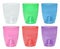 Set of colorful transparent plastic  pots for orchid plants