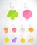 Set of colorful vegetables advertising stickers