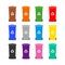 Set of colorful waste sorting containers