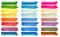 Set of colorful watercolor brush strokes