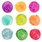 Set of colorful watercolor circle. Design elemnts