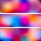 Set of colorful wide backgrounds with very bright multicolor spots