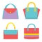 Set Of Colorful Women Bags