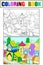 Set coloring book fantastic children houses. Vector illustration.