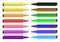 Set Of Coloring Markers With Vibrant Colors.