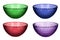 Set of colour empty salad bowl