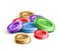 Set of coloured button