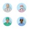 Set of coloured medical icons. Avatars doctor and nurses