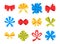 Set of colourful bright bows for decoration