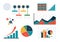 Set of colourful business charts, diagram and infographic template flowchart