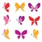 Set of Colourful Butterfly Icons