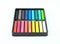 Set of colourful chalk pastel in a box on white background