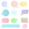 Set of colourful comic speech bubbles on white background, vector illustration