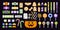 Set of Colourful Halloween Sweets, Collection of Sweets and dessert For Children in Halloween, Vector and Illustration, Candy,