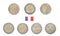 Set of Commemorative 2 euro coins of France